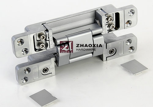 Furniture hardware silver finishing door hinge special zinc alloy 3d adjustable concealed hinge