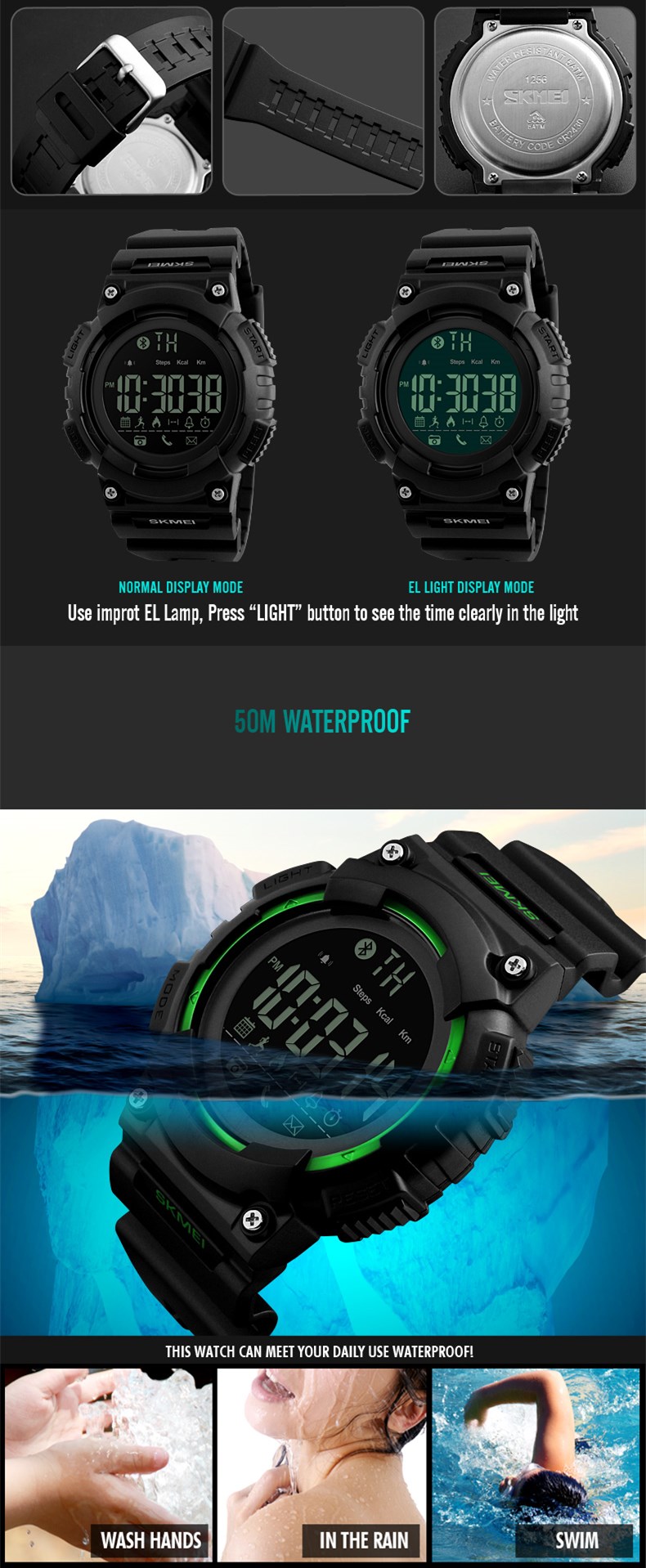 Skmei fashion smart watches men android waterproof