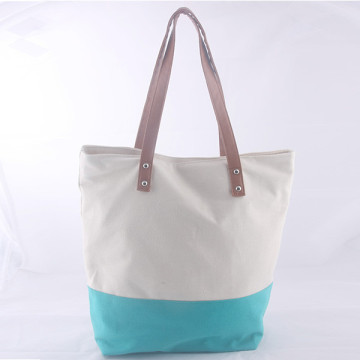 reusable cotton tote shopping bag with zipper