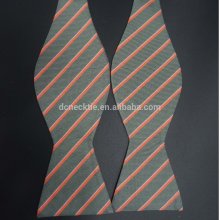 stripe silk self bow tie