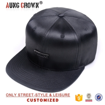 Cheap Custom Flat Brim Metal Plate Snapback Cap Hats