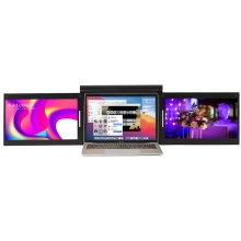 USB Triple Portable Tri-Screen Monitor: IPS 13.3 inch Extendable Laptop Screen