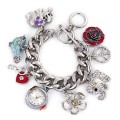 Warna-warna fesyen gelang logam jantung Multi loket wanita berpakaian Watch kuarza Watch