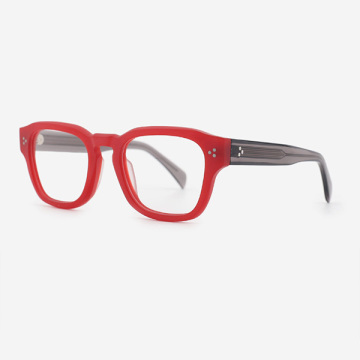 Retro Square Keyhole Acetate Unisex Optical Frames 23A3086