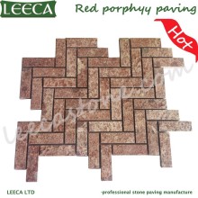 Flamed walkway pattern paving stones