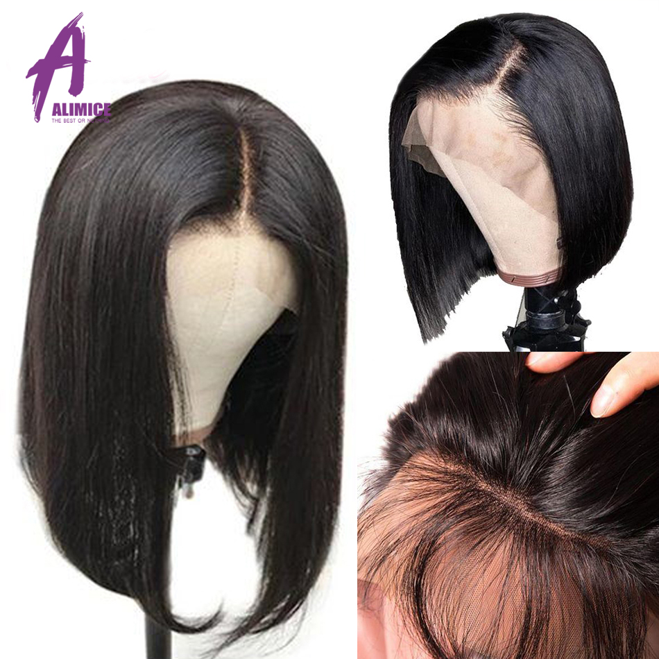 13x4 Closure Bob Wigs 100% Human Hair Brazilian Wigs Perruque Cheveux Humain