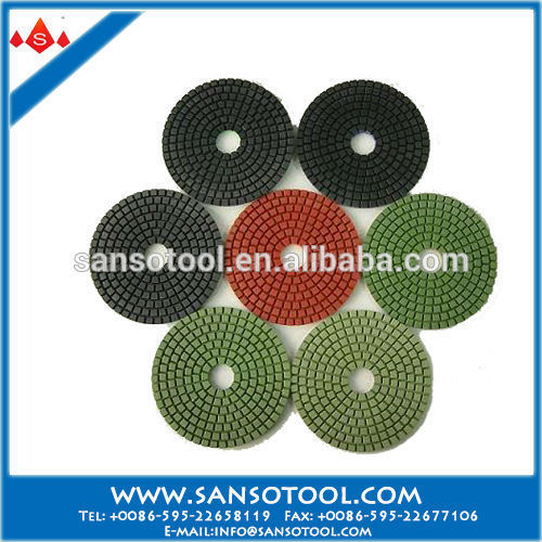 Wet diamond flexible polishing pad