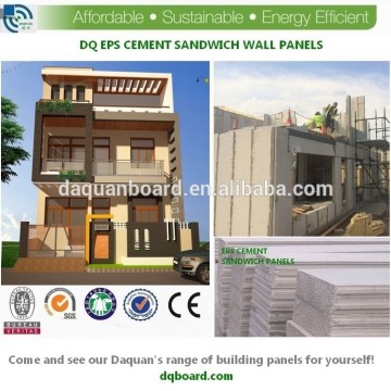 DQ energy efficient polyurethane light weight sandwich wall panel for 2 floors house