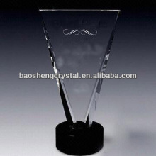 Blank crystal award with black round base (BS-TRnew)