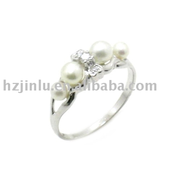 sterling silver pearl ring, pearl ring(R010310)