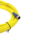 Câble de connecteur M12 jaune mâle à 4pins femelle