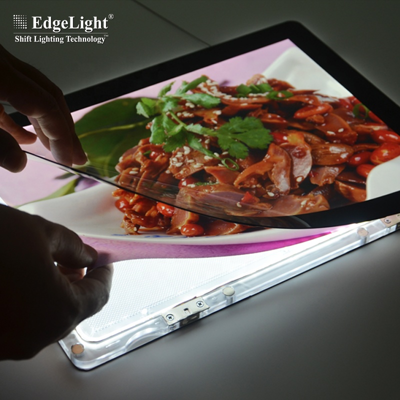 CF7 6mm ultra slim injection crystal frame LED single side advertising fast food led restaurant menu board light box