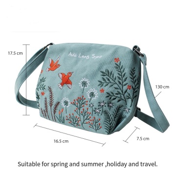 Flower Princess Women Canvas Bag Broderi