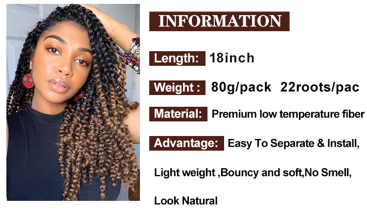 Julianna Passion Twists Meches Water Wave Braid Braids Waterwave 18 Inch Hair Braiding Hair Crochet Passion Twists