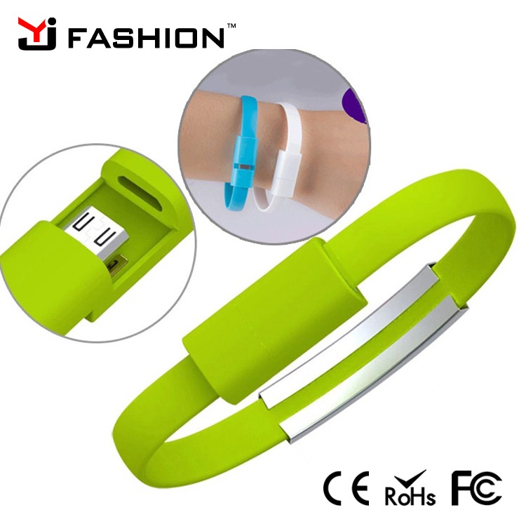 Short Micro USB Charging Cable Wristband Micro USB Cable Data Sync Charger Bracelet For Power Bank/ Smart Phone