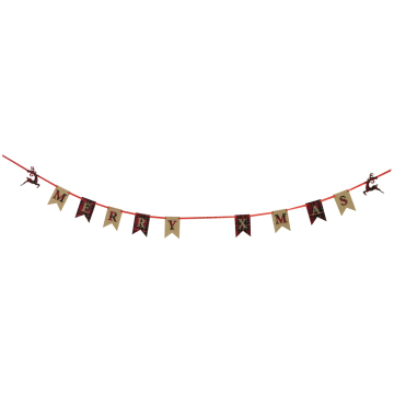 Christmas burlap bunting banner with scottish style