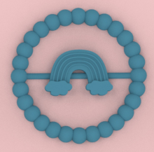 Custom Rainbow Silicone Teething Ring Teether