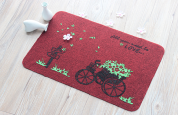 Factory wholesale Red Polyester Embroidered Door mat