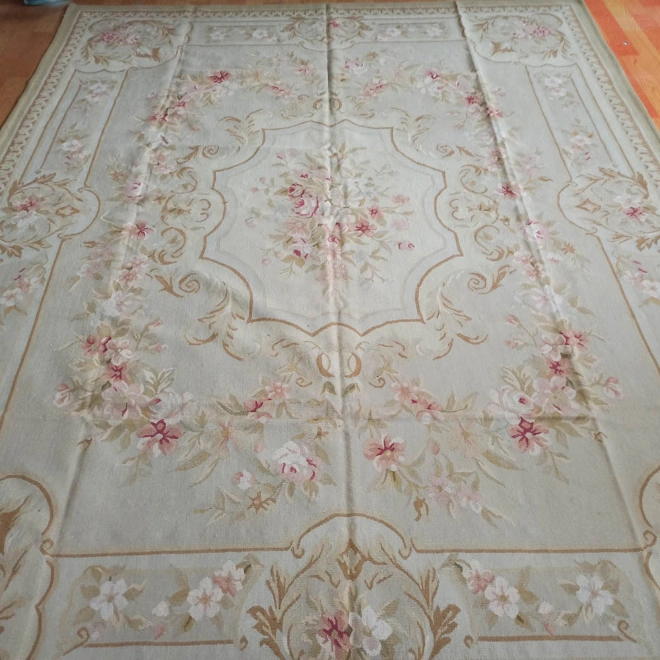 Aubusson Carpet 9X12 Large Size French Wool Carpets 8X10 Light Colors for Living Room Bedroom