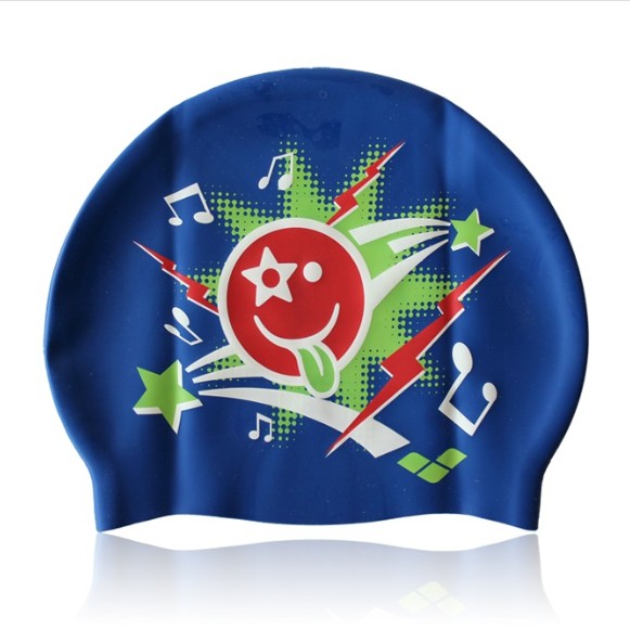 Stylish Newest Custom Design Silicone Swim Caps Eco Friendly Logo Printed Silicone Swim Caps