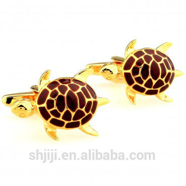Exquisite Gold Tortoise Animal Enamel Metal Jewelry Cufflinks
