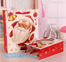 gift kraft paper bag tote, gift paper bag with silk ribbon, Solid color Paper gift bag for promotion and gift packing