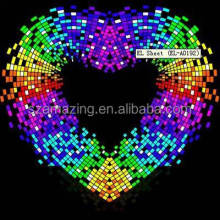 Colorful Heart Design EL Glowing Equalizer Flashing Sticker with Battery Inverter