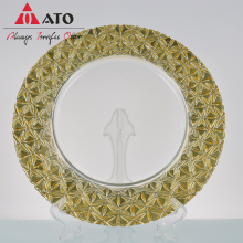 Design wedding charger plates tableware glass plates