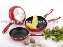 non stick aluminium frypan set /red