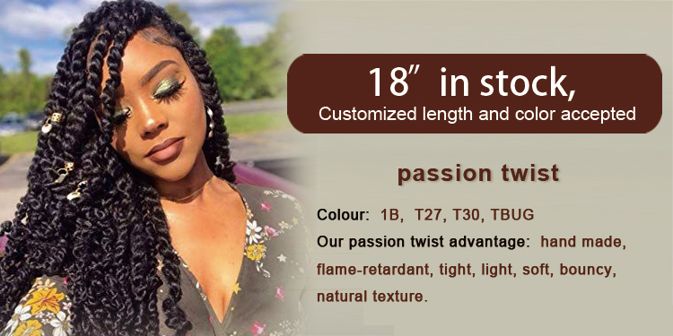 Synthetic 22" water wave passion spring kinky crochet braiding 22inches water wave passion twist hair