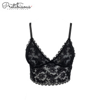 Frauen bralette Dessous Set schwarzer BH und Slip