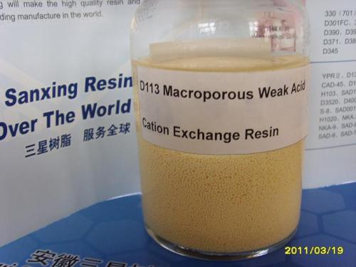 Macroporous Weak Acid Cation Exchange Resin(Anhui Sanxing Resin Technology Co.,LTD)