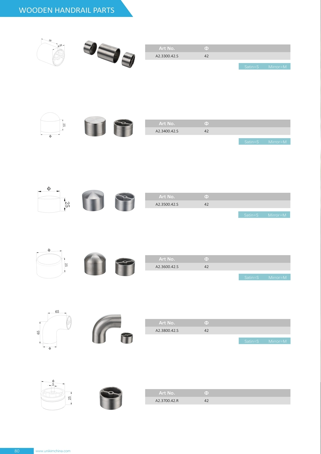 Stainless Steel Wooden Stair Railing Fittings Factory China