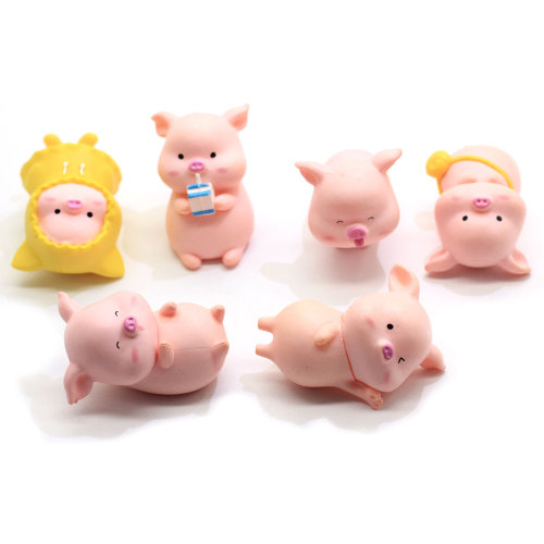 New Lovely Cute Pink Baby Pigs Model Statue Figurine Crafts Figure Ornament Miniatures Girl Home Room Fairy Garden Decoration