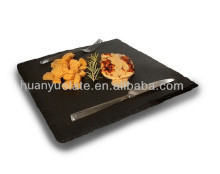 Crazy selling black natural slate dinner plate