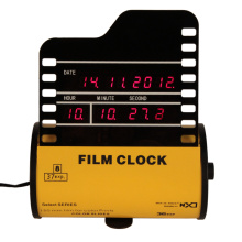 Reloj digital con alarma horizontal de película amarilla