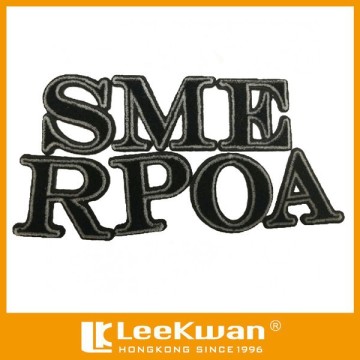 Custom Toothbrush embroidery Letter patch, rising thread embroidered letter applique patch