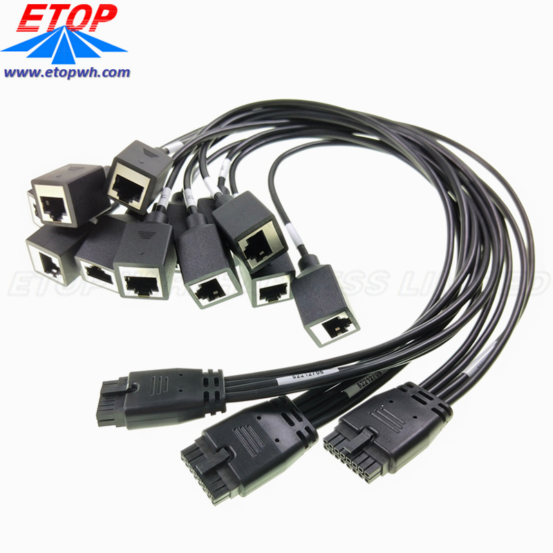 موصلات ذات ملاءمة صغيرة من طاقة Micro-To to 4in RJ45 JACK