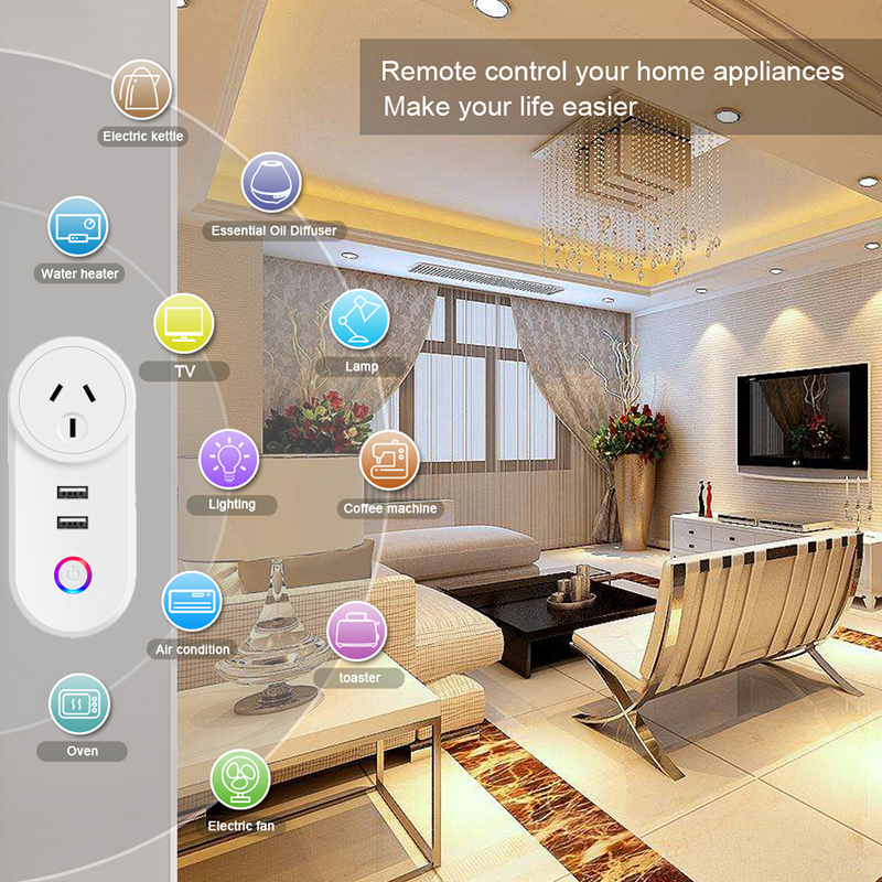 Electrical Timer Mini Smart Home Google Alexa Outlet AU Wall Plug Socket