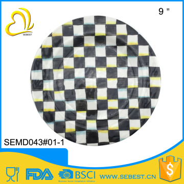 FDA approved 9 inch small grid plastic serving platter