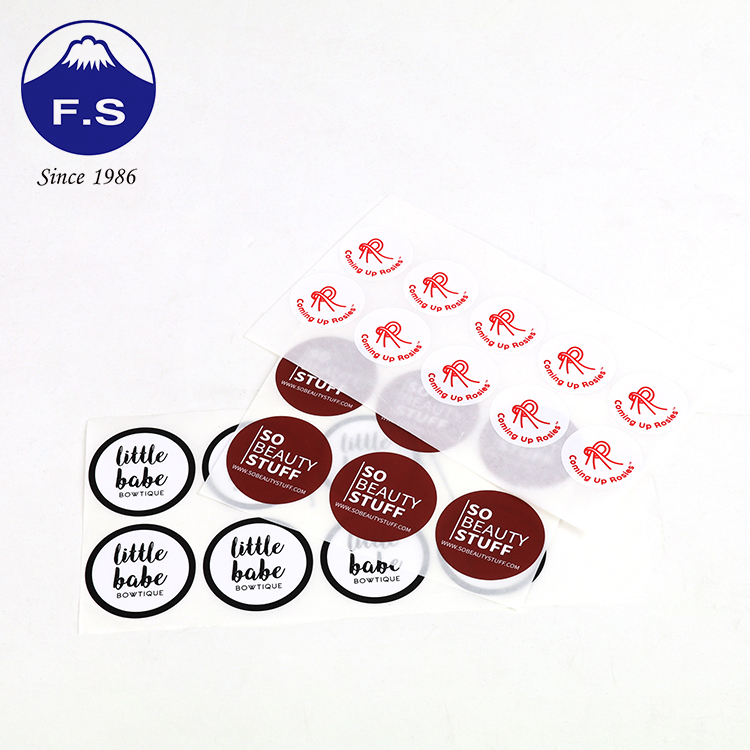 Round Shape Pvc Waterproof Sticker Paper Custom