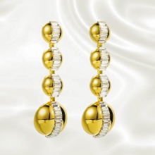 DADA Retro Metallic Earrings: Personality Geometry Zircon Fashion Earrings