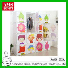 Baby plastic wardrobe cheap storage cabinet cartoon UV prining DIY