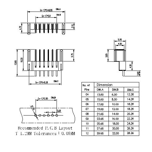 ABT27-06LAXD 2.0 Notebook Computer 06 Circuit Battery Connector Male