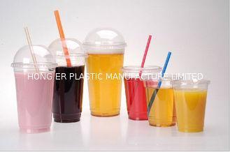 Clear Disposable Plastic Bubble Tea Cups , Smoothie Cups 70