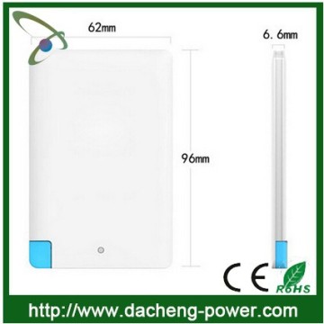 Low Price power bank credit card size micro usb battery charger 2500mAH