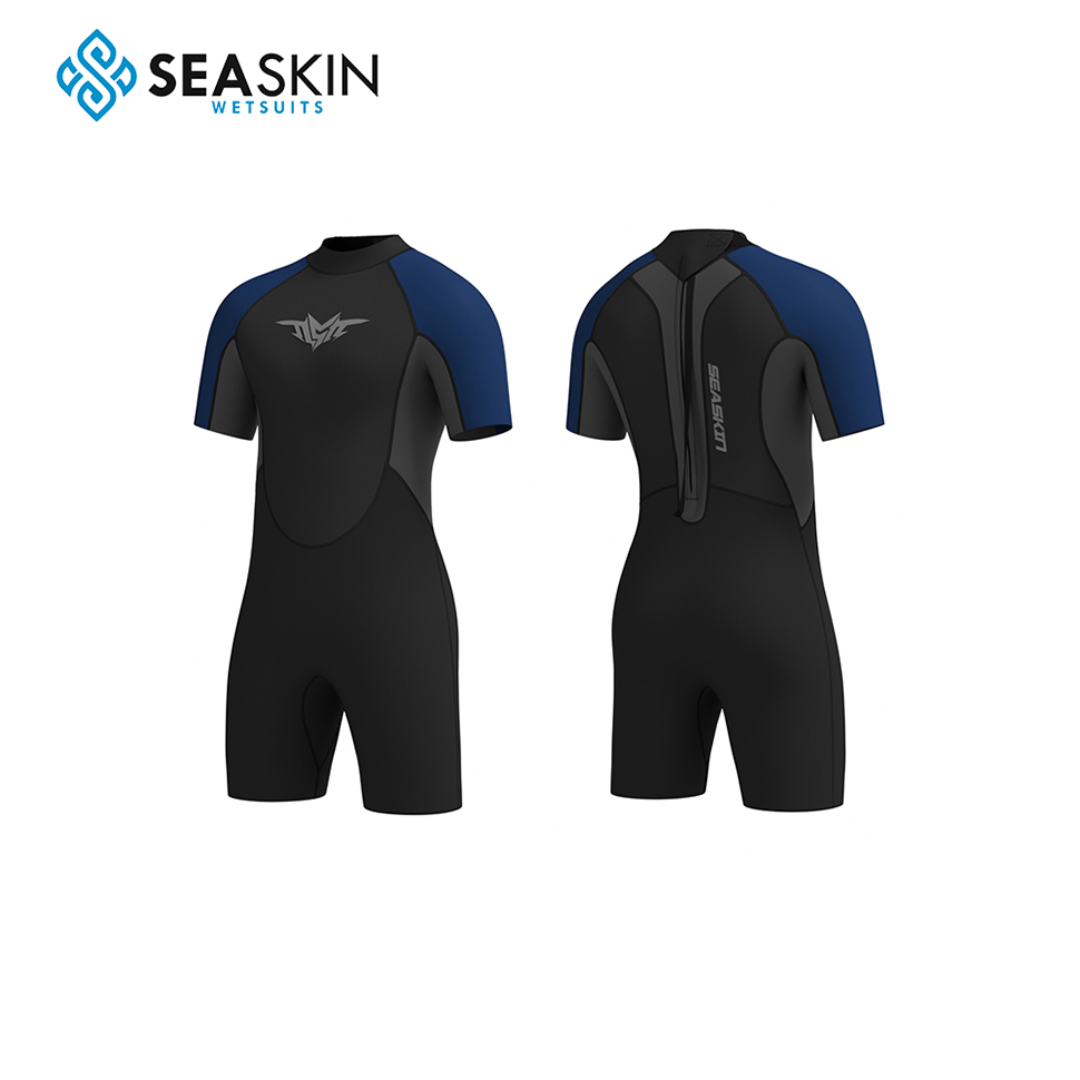 Seaskin Özelleştirilebilir Geri Zip Kısa Kollu Erkekler Wetsuit