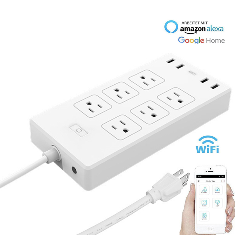 US Smart Wifi Usb Power Strip Surge Protector Outlet Socket Power Extensions Strip Electrical Power Strips TUYA