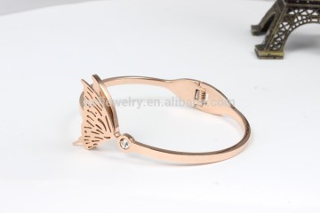 Beautiful Butterfly Bangle Girls Bangle Rose Gold Bangle With Zircon