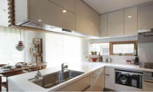 Customized countryside style kitchen white countertop